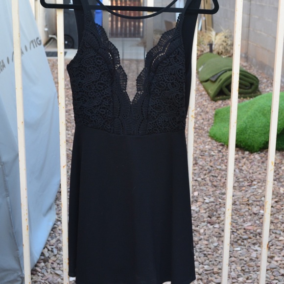 I Promise Black Lace Skater Dress - Picture 3 of 4